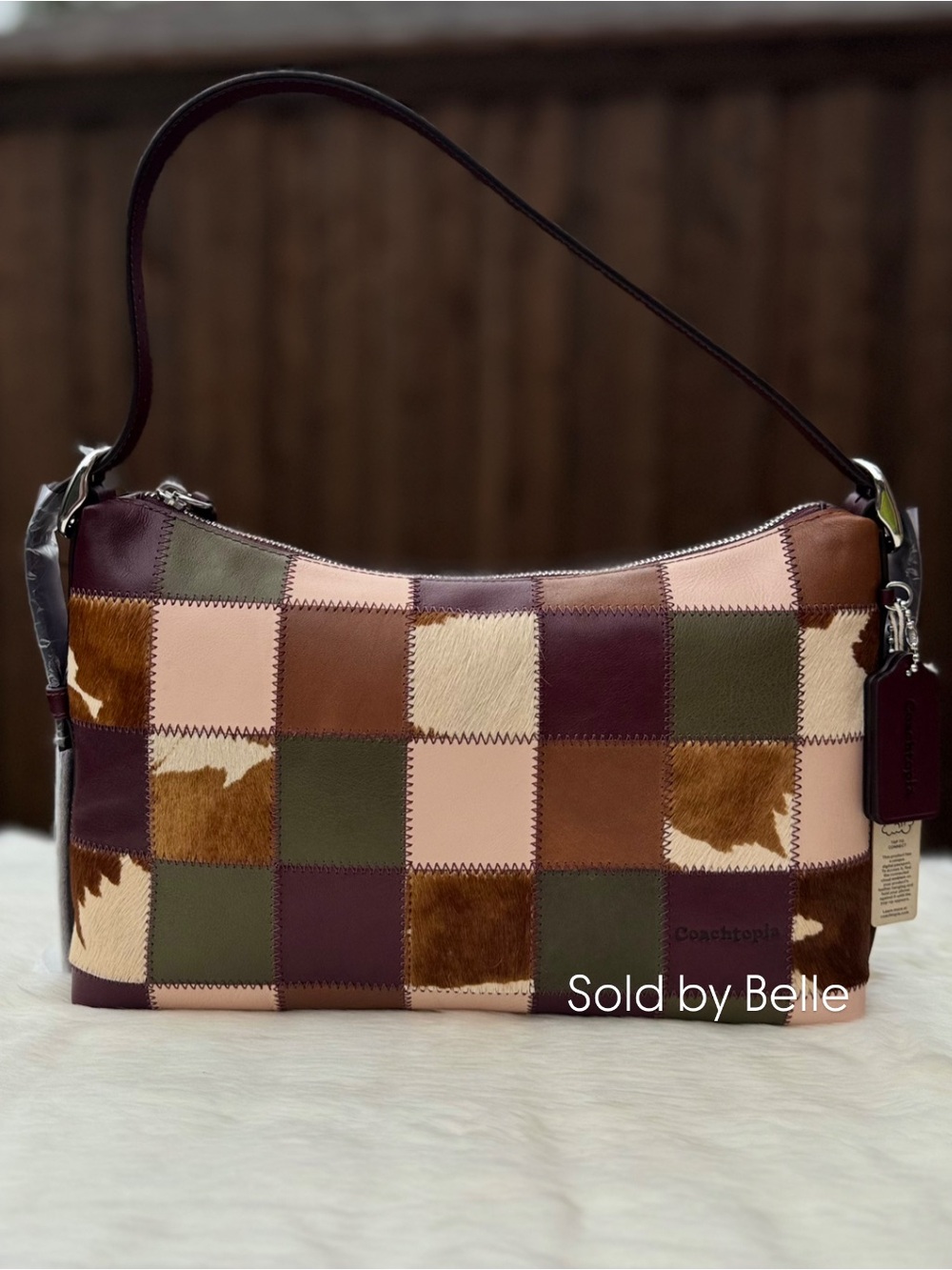 NWT Coachtopia Alter Ego Checkerboard Slouchy Shoulder Bag